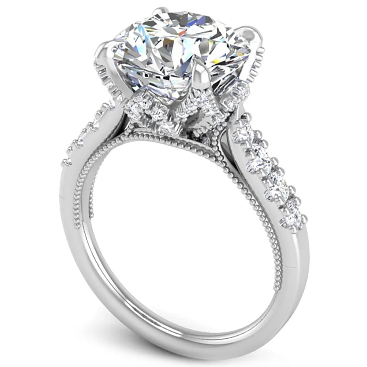 Ben Garelick Astra Galactic Head 4.0 Carat Round Diamond Engagement Ring