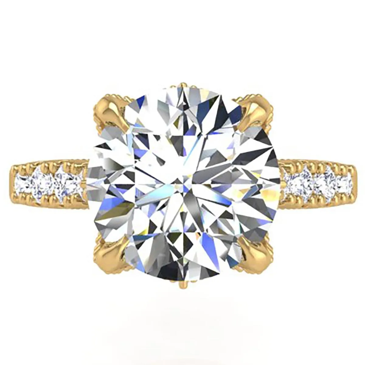 Ben Garelick Astra Galactic Head 4.0 Carat Round Diamond Engagement Ring