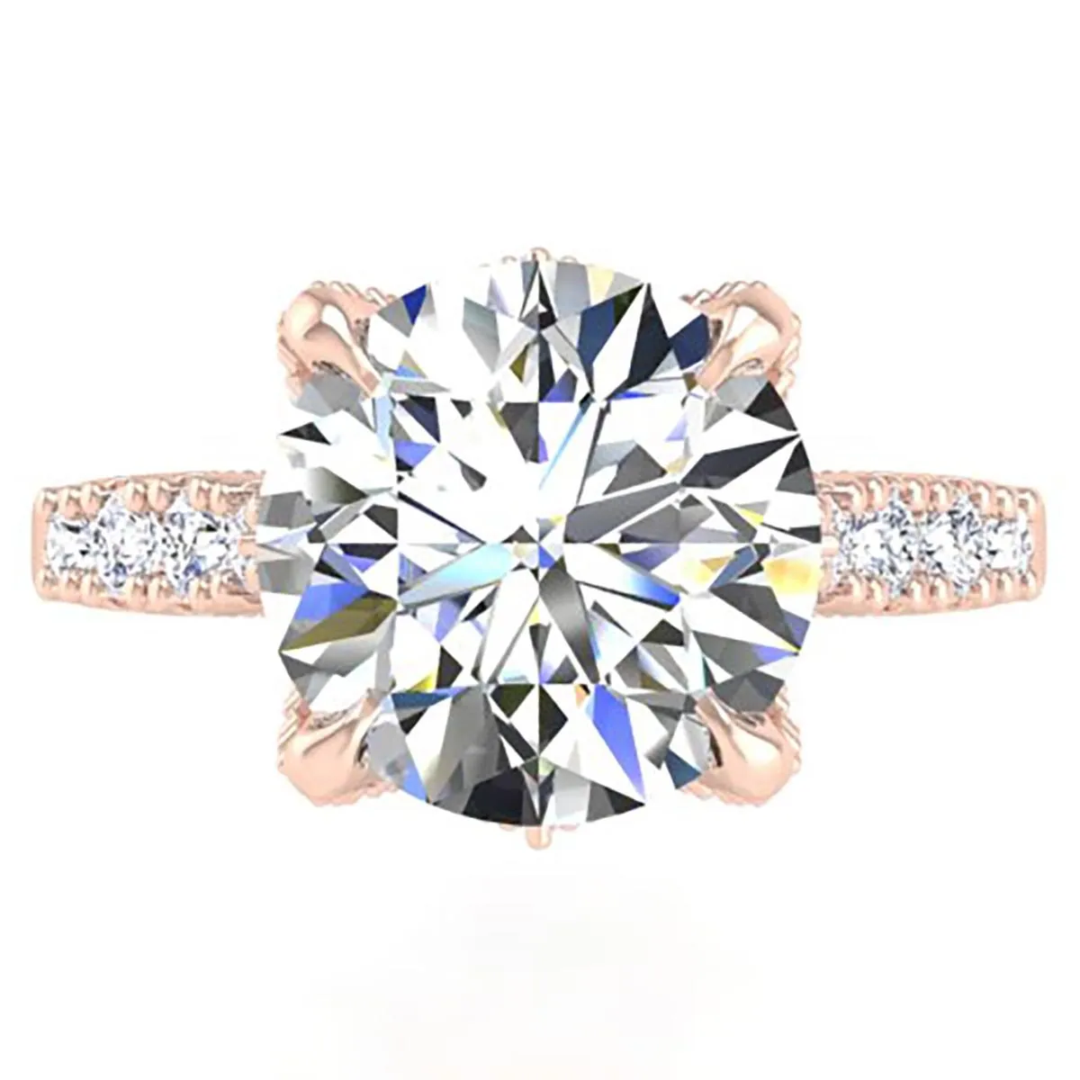 Ben Garelick Astra Galactic Head 4.0 Carat Round Diamond Engagement Ring