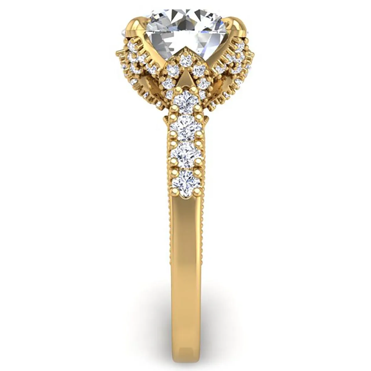 Ben Garelick Astra Galactic Head 4.0 Carat Round Diamond Engagement Ring