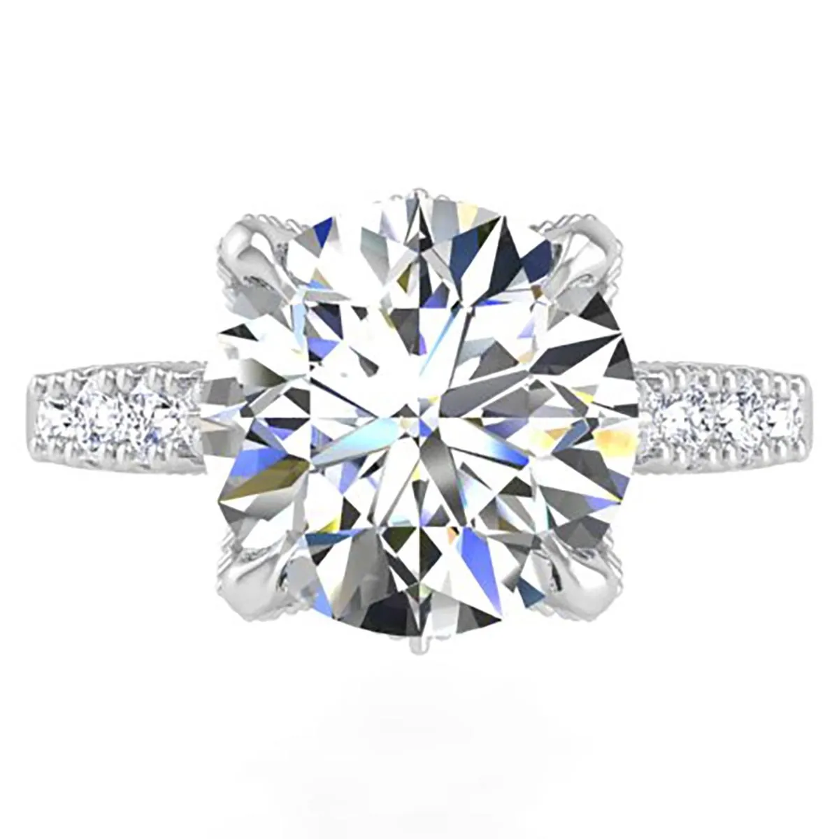 Ben Garelick Astra Galactic Head 4.0 Carat Round Diamond Engagement Ring
