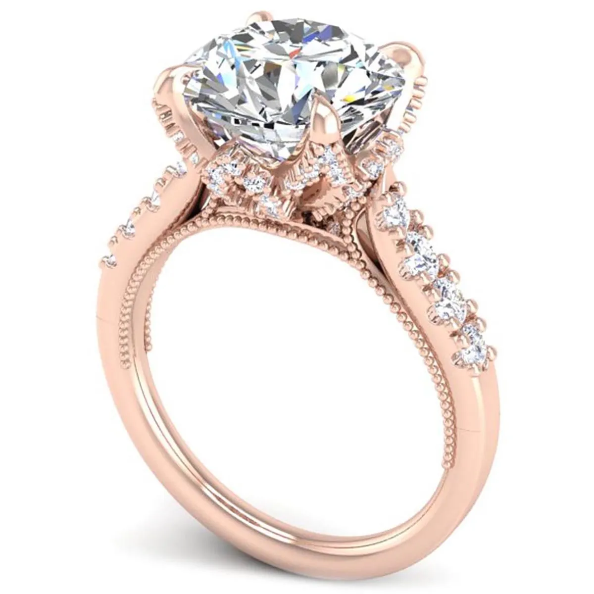 Ben Garelick Astra Galactic Head 4.0 Carat Round Diamond Engagement Ring