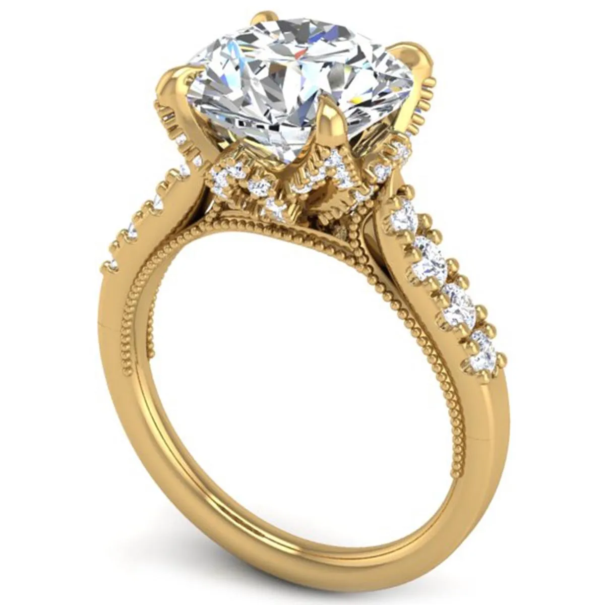 Ben Garelick Astra Galactic Head 4.0 Carat Round Diamond Engagement Ring