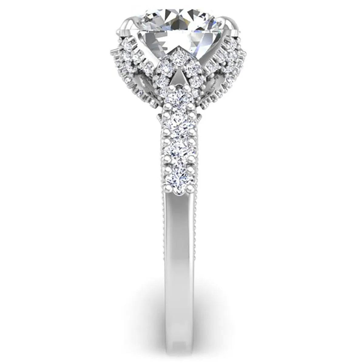 Ben Garelick Astra Galactic Head 4.0 Carat Round Diamond Engagement Ring