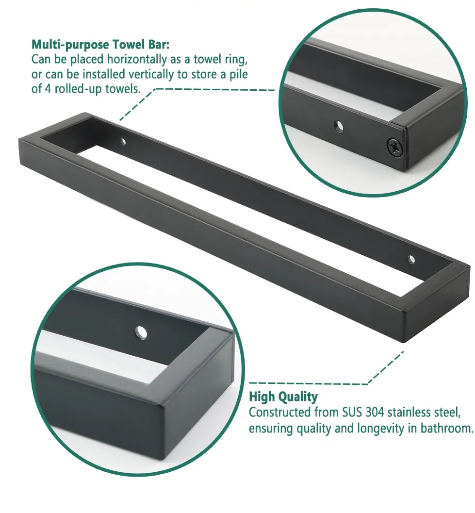 Black & Innovative Metal Towel Holder