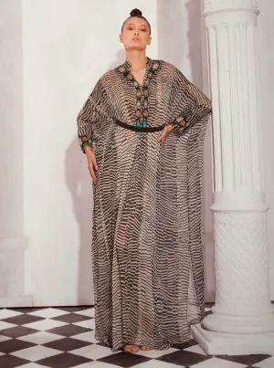 Black & white byzantine kaftan and belt