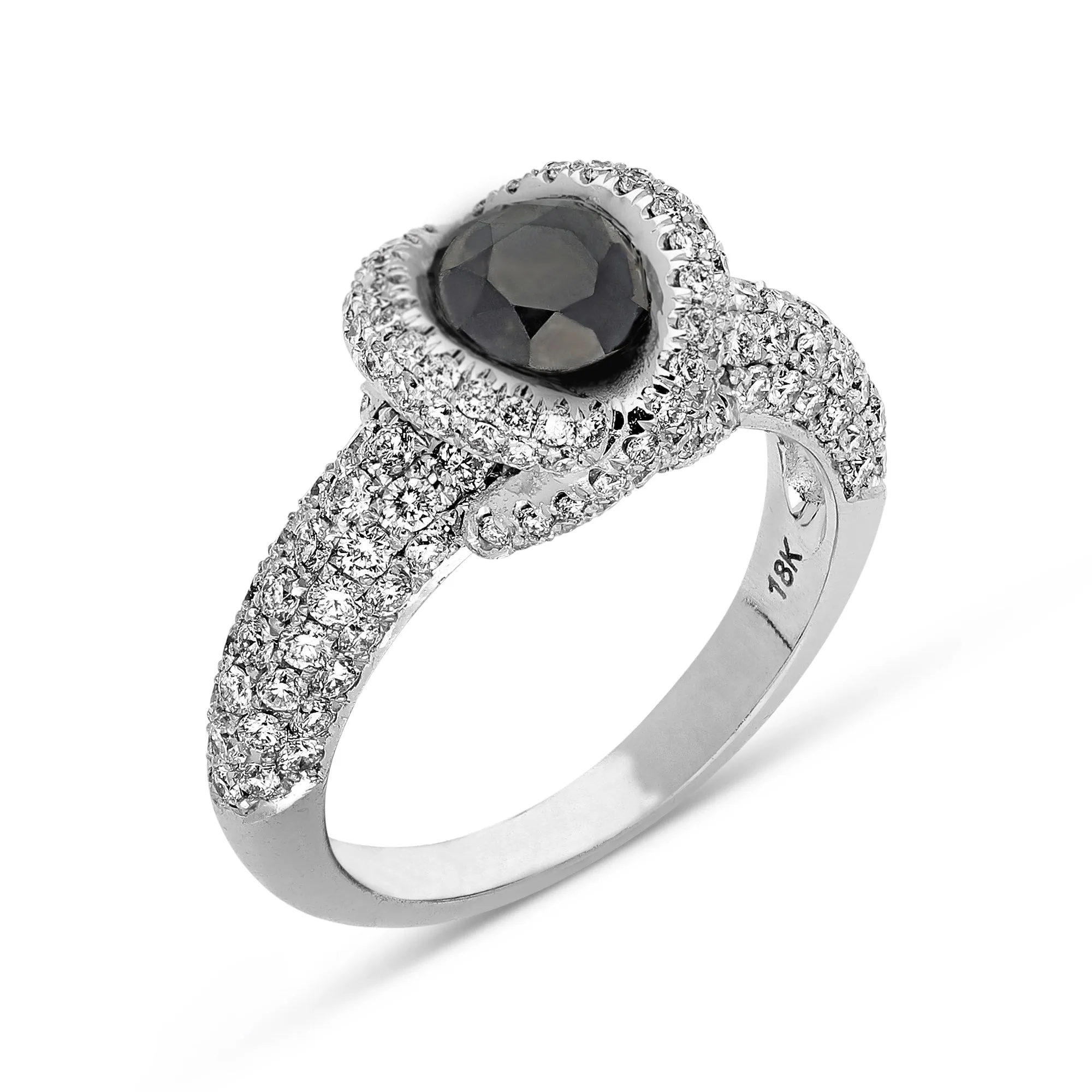 Black Diamond Engagement Ring - 1.65 Carat