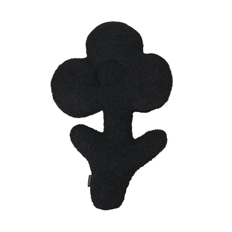 Black Floral Shaped Accent Cushion Pillow