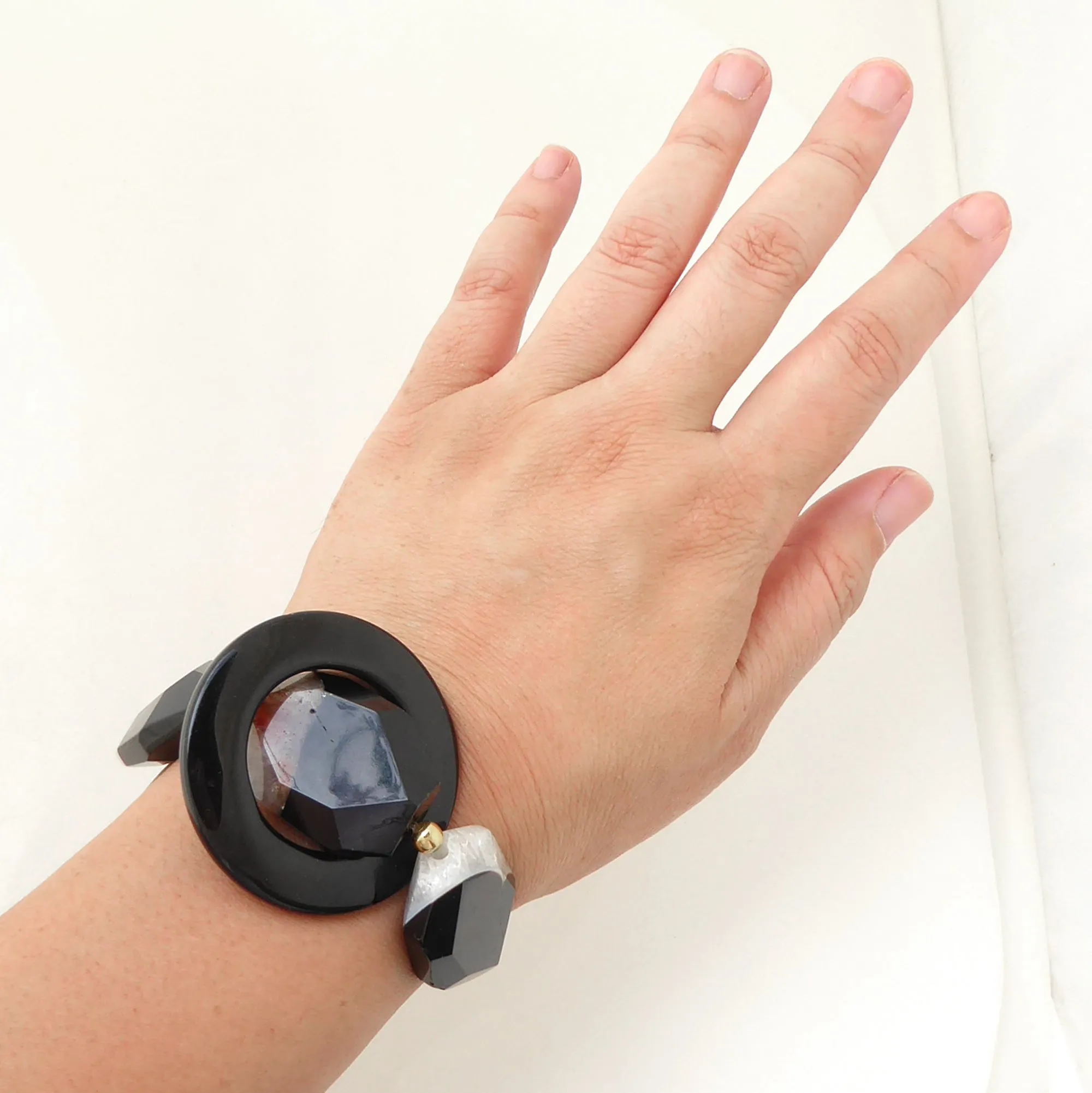 Black onyx donut bracelet