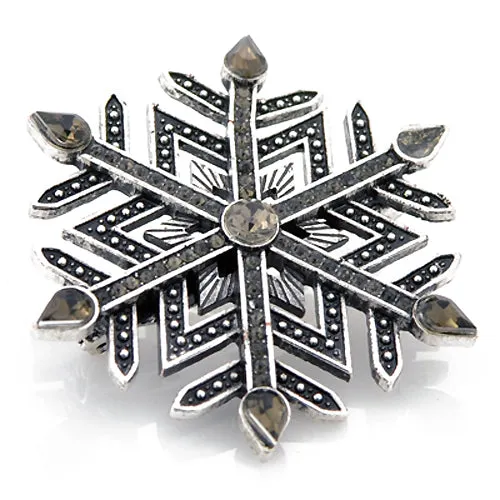 Black Snowflake Christmas Gift Pin Brooch
