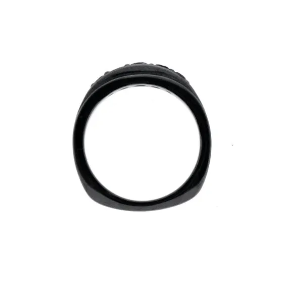 Blackened Silver Graduado Ring Emeralds
