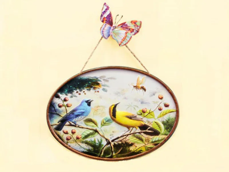 Blue Bird Paradise 3D Metal Wall Art - 2 Piece Horizontal Set
