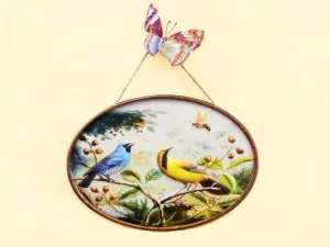 Blue Bird Paradise 3D Metal Wall Art - 2 Piece Horizontal Set