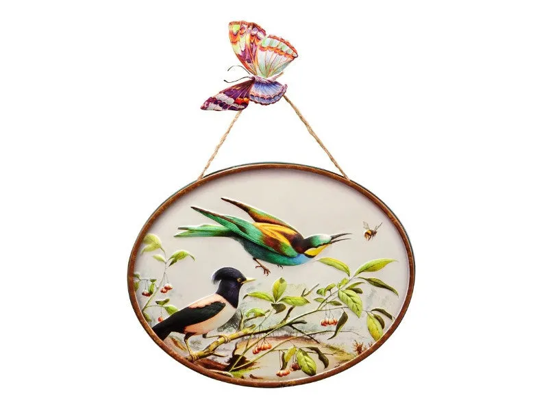 Blue Bird Paradise 3D Metal Wall Art - 2 Piece Horizontal Set