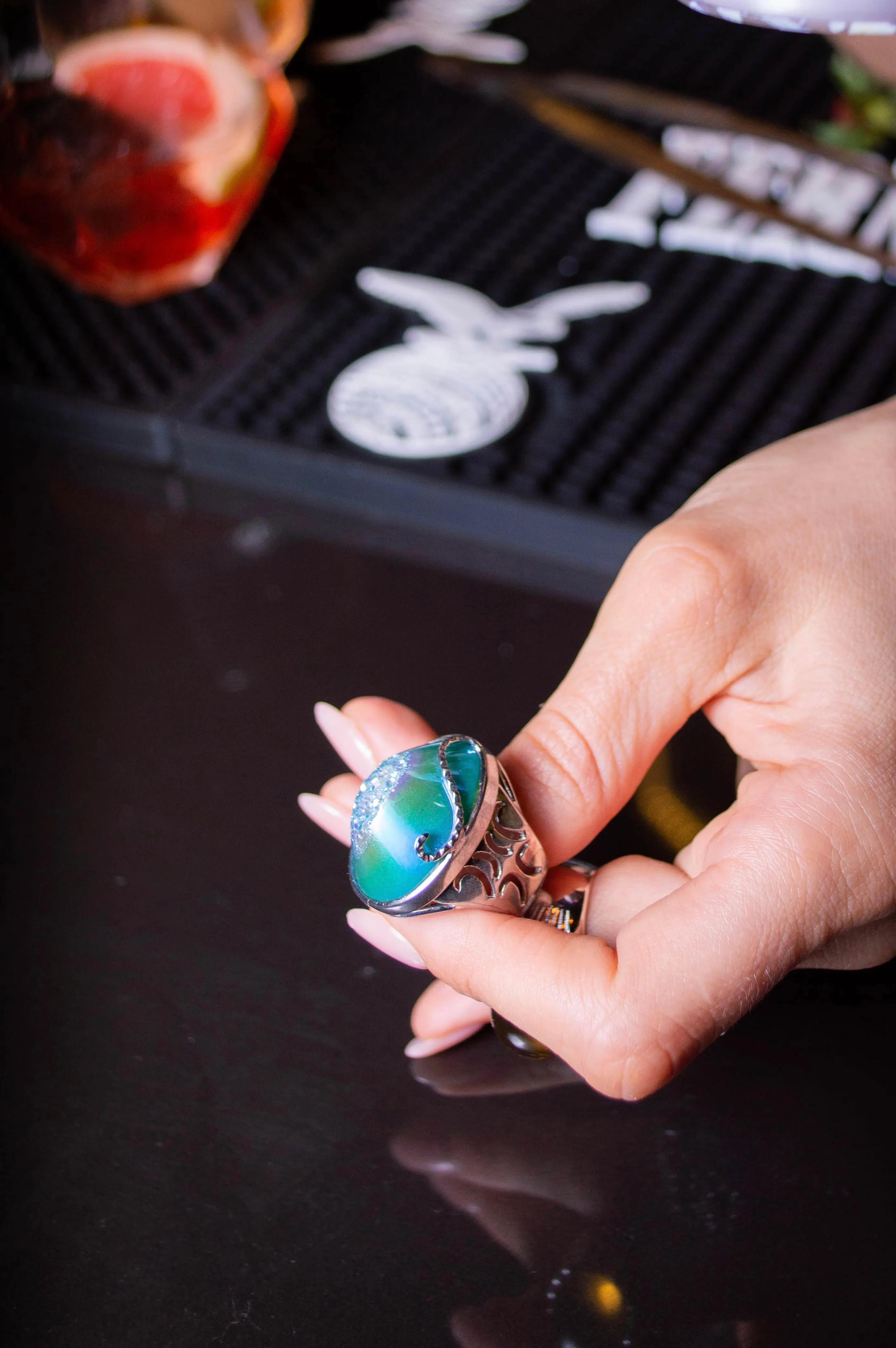 Blue Crush Calcite Cocktail Ring