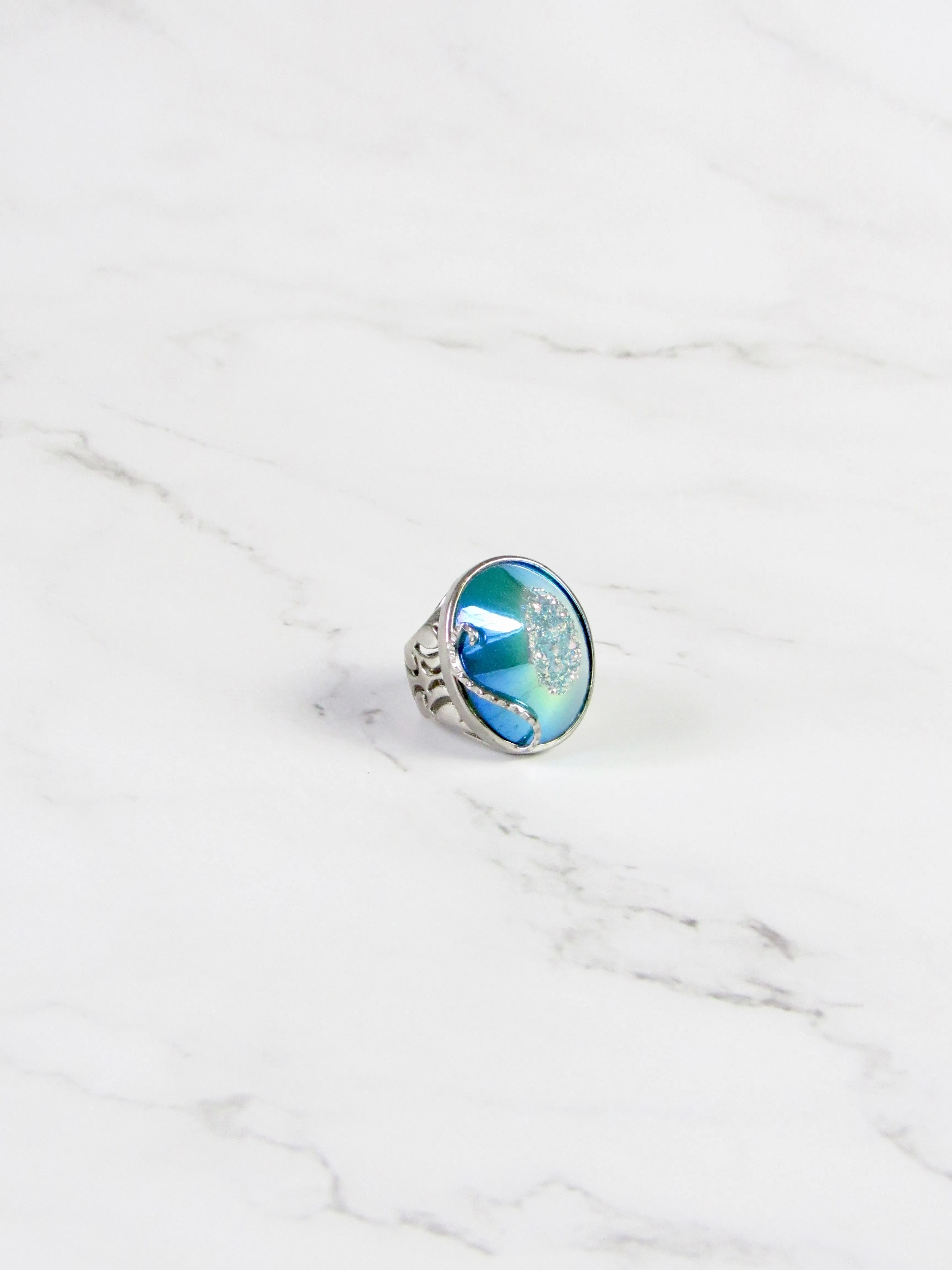 Blue Crush Calcite Cocktail Ring