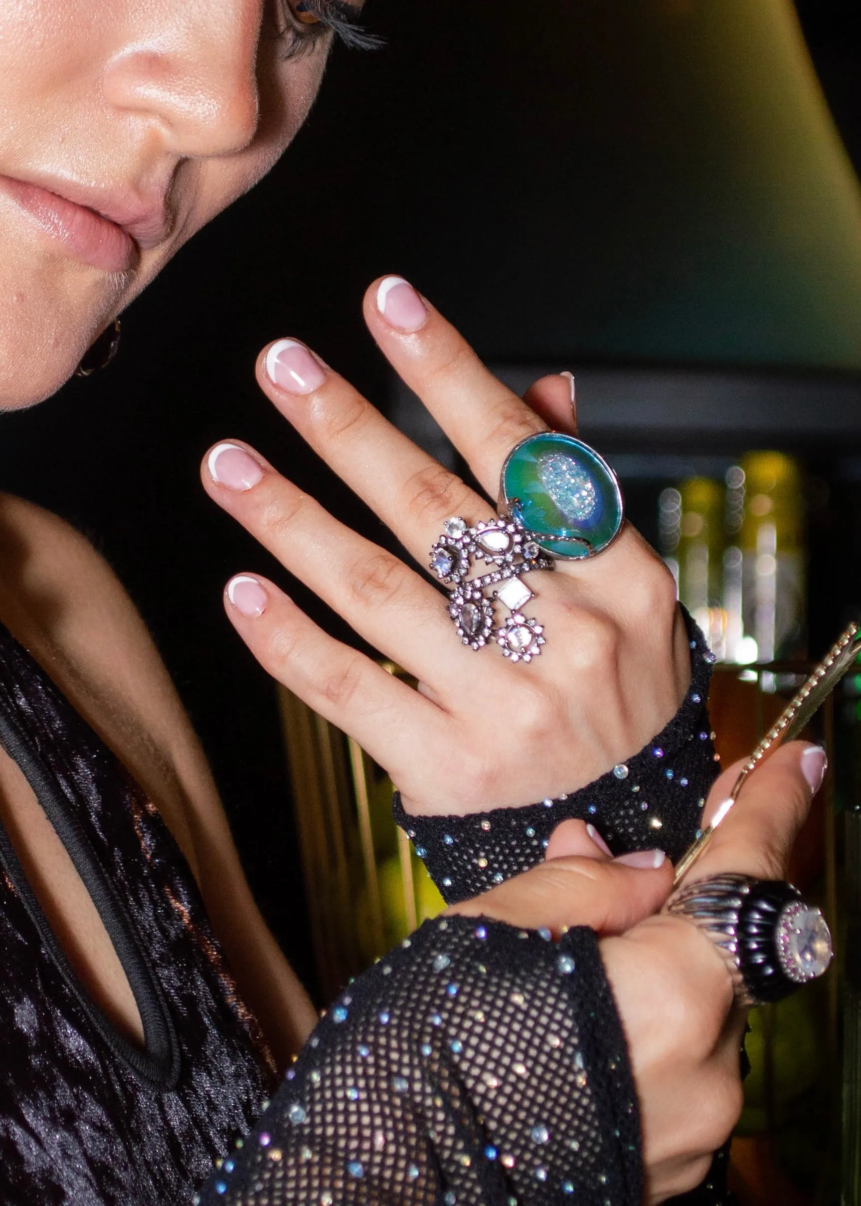 Blue Crush Calcite Cocktail Ring