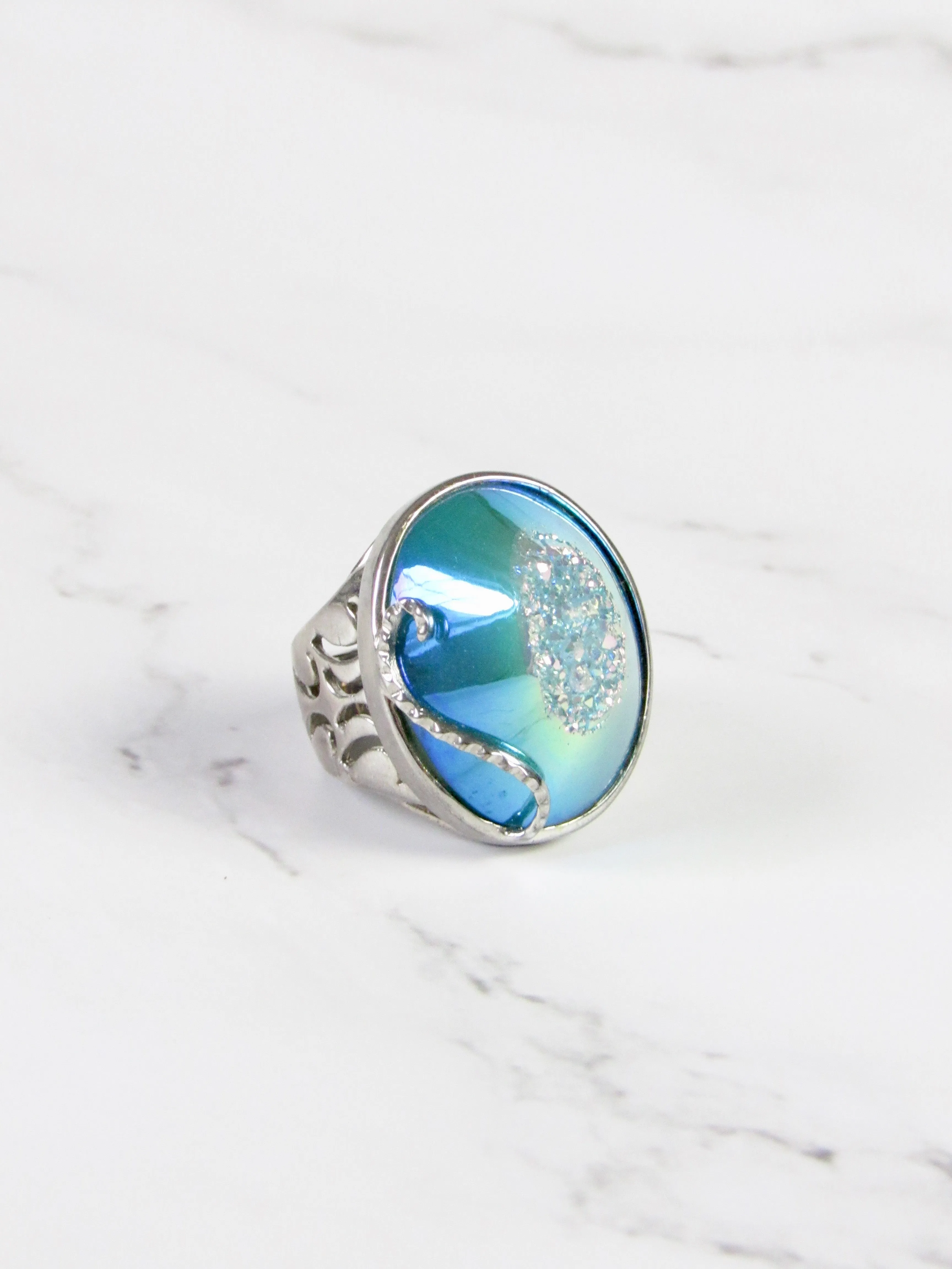 Blue Crush Calcite Cocktail Ring