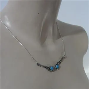 Blue Opal Pendant 925 Sterling Silver Handmade Unique Hadar Designers (H) SALE