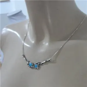 Blue Opal Pendant 925 Sterling Silver Handmade Unique Hadar Designers (H) SALE