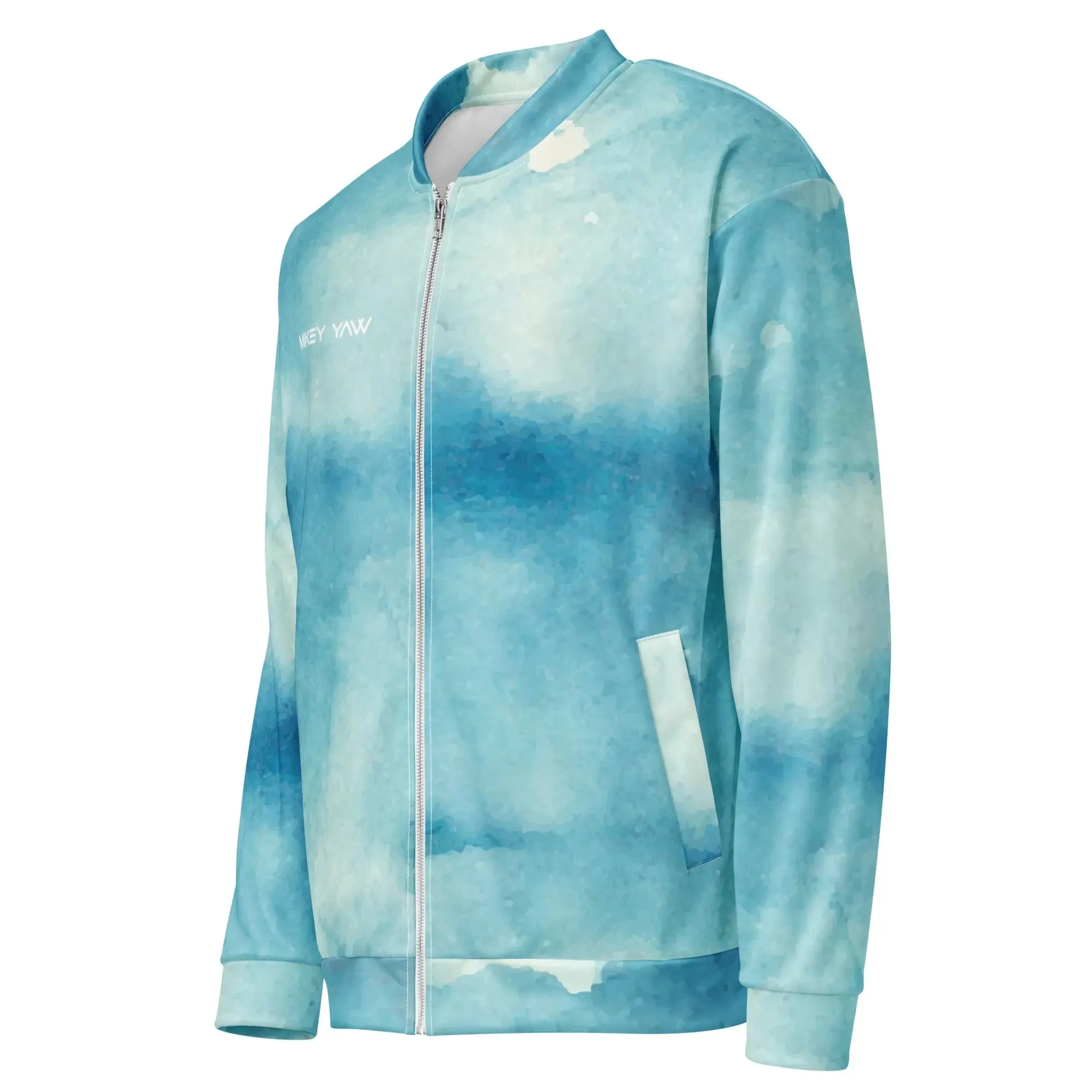 Blue Watercolor Unisex Bomber Jacket