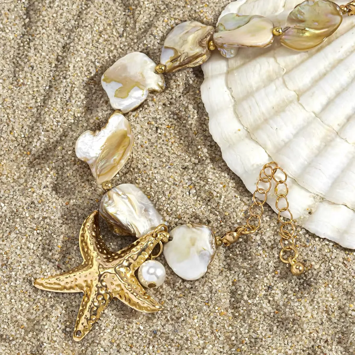 Boho Exquisite Gold Starfish Charm Bracelet