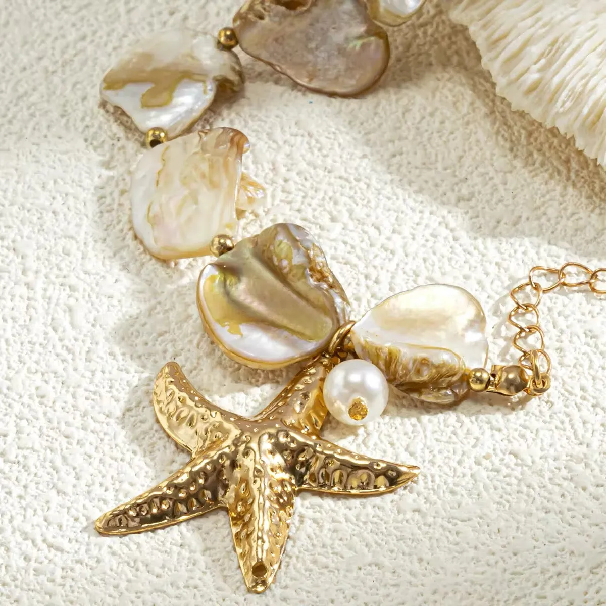 Boho Exquisite Gold Starfish Charm Bracelet
