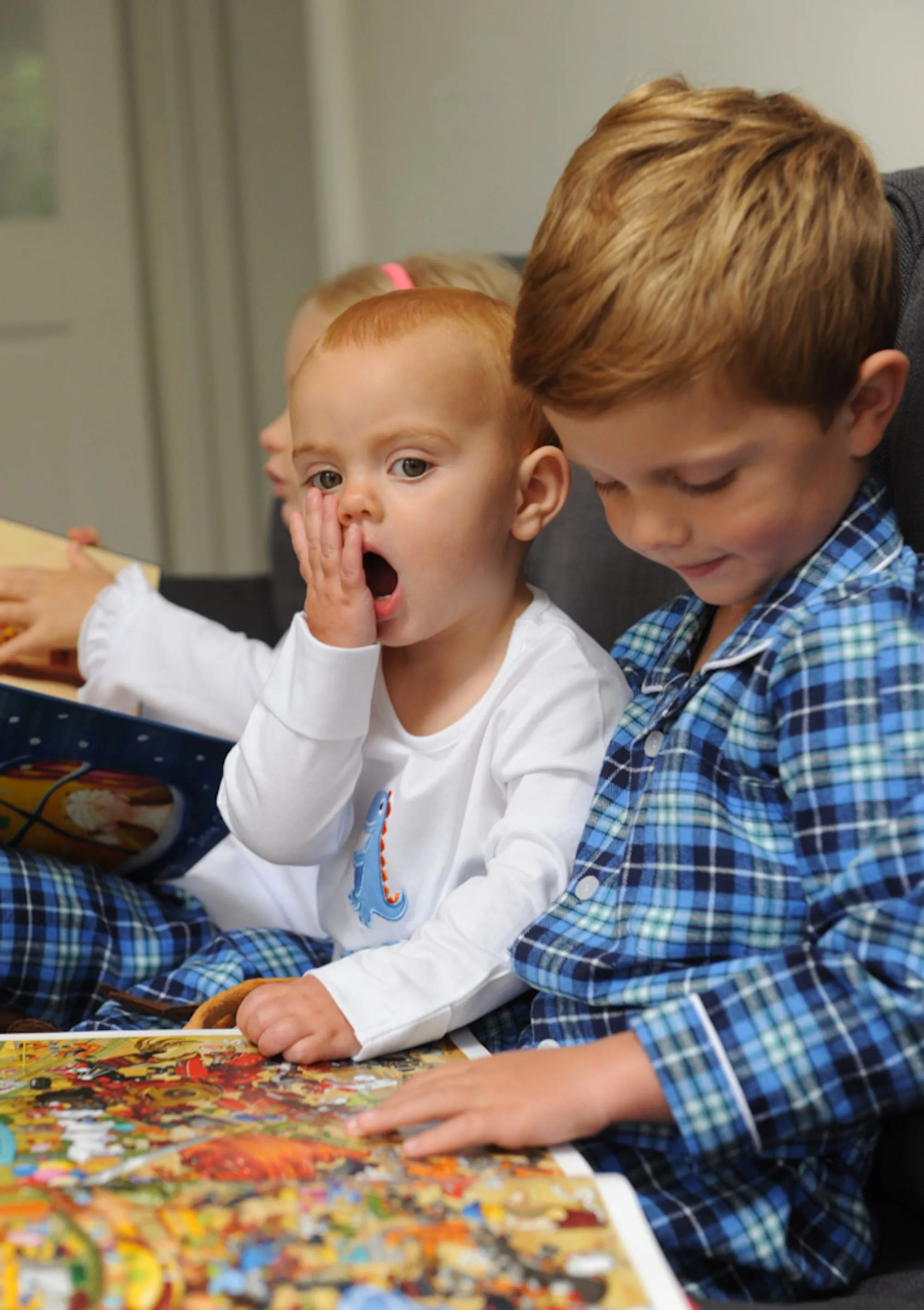 Boys Blue Check Traditional Pyjama Set
