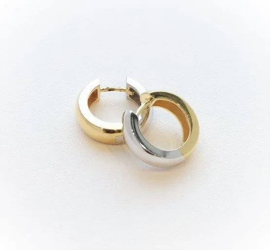 Breuning 14K Two-Tone Gold 16mm Huggie Earrings