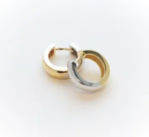Breuning 14K Two-Tone Gold 16mm Huggie Earrings