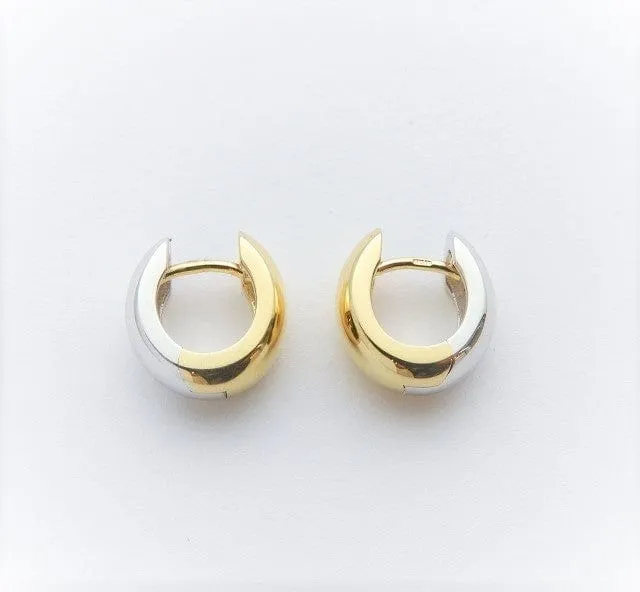 Breuning 14K Two Tone Huggie Hoops
