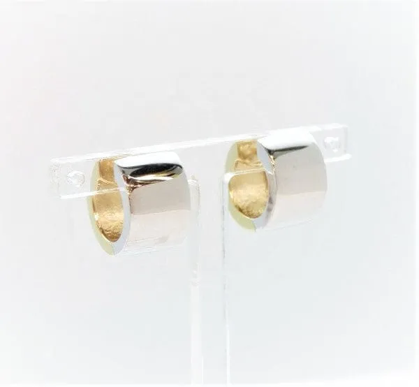 Breuning 14K Two Tone Huggie Hoops