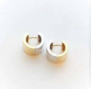 Breuning 14K Two Tone Huggie Hoops