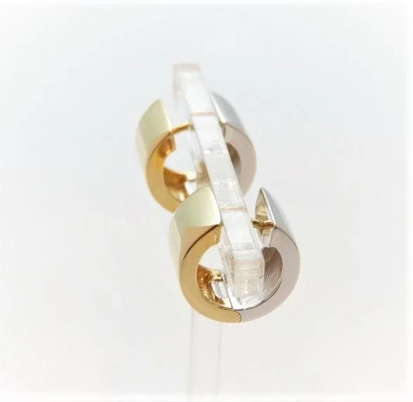 Breuning 14K Two Tone Huggie Hoops