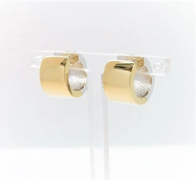 Breuning 14K Two Tone Huggie Hoops
