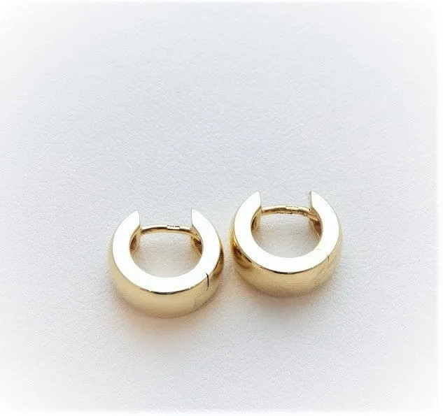 Breuning 14K Yellow Gold Tapered Huggie Hoops