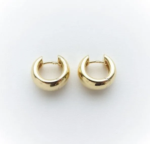 Breuning 14K Yellow Gold Tapered Huggie Hoops