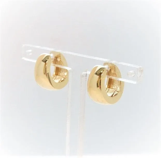 Breuning 14K Yellow Gold Tapered Huggie Hoops