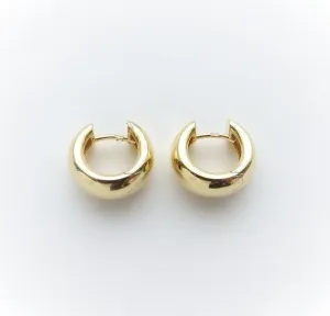 Breuning 14K Yellow Gold Tapered Huggie Hoops