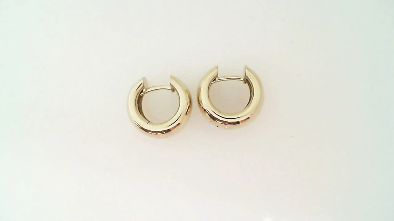 Breuning 14K Yellow Gold Tapered Huggie Hoops