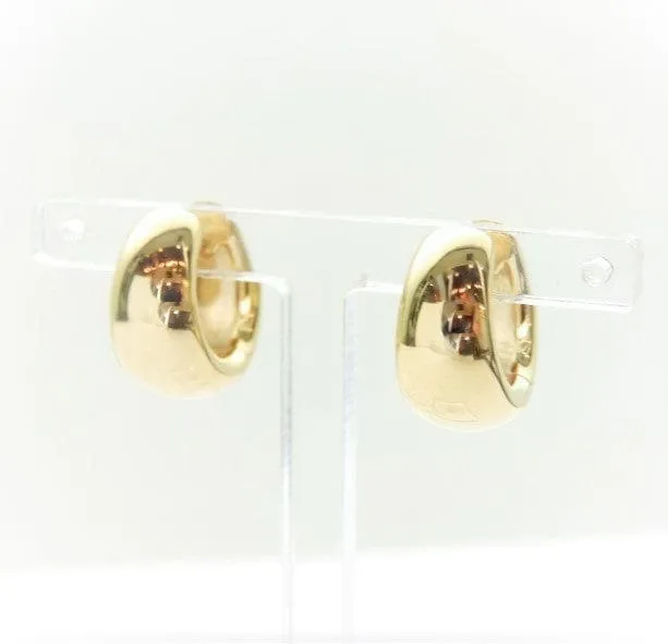 Breuning 14K Yellow Gold Tapered Huggie Hoops
