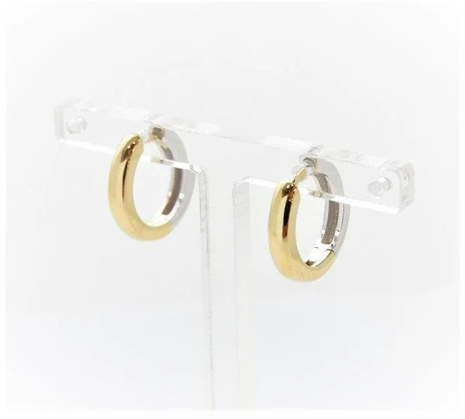 Breuning Two-Tone Gold 14mm Huggie Hoops