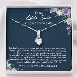 Bride Gift from Sister, Little Sister Wedding Day Gift, Big Sister to Bride Necklace, Sister to Bride Gift, Bride Necklace Gift from Sister