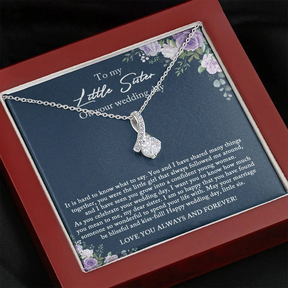 Bride Gift from Sister, Little Sister Wedding Day Gift, Big Sister to Bride Necklace, Sister to Bride Gift, Bride Necklace Gift from Sister