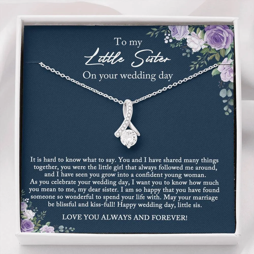 Bride Gift from Sister, Little Sister Wedding Day Gift, Big Sister to Bride Necklace, Sister to Bride Gift, Bride Necklace Gift from Sister