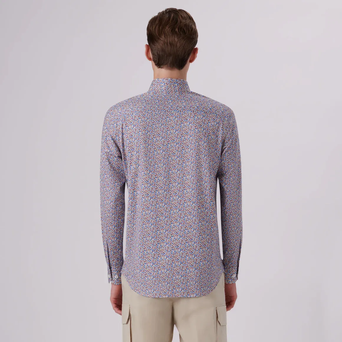 Bugatchi - James Floral Print Ooohcotton Shirt - Caramel