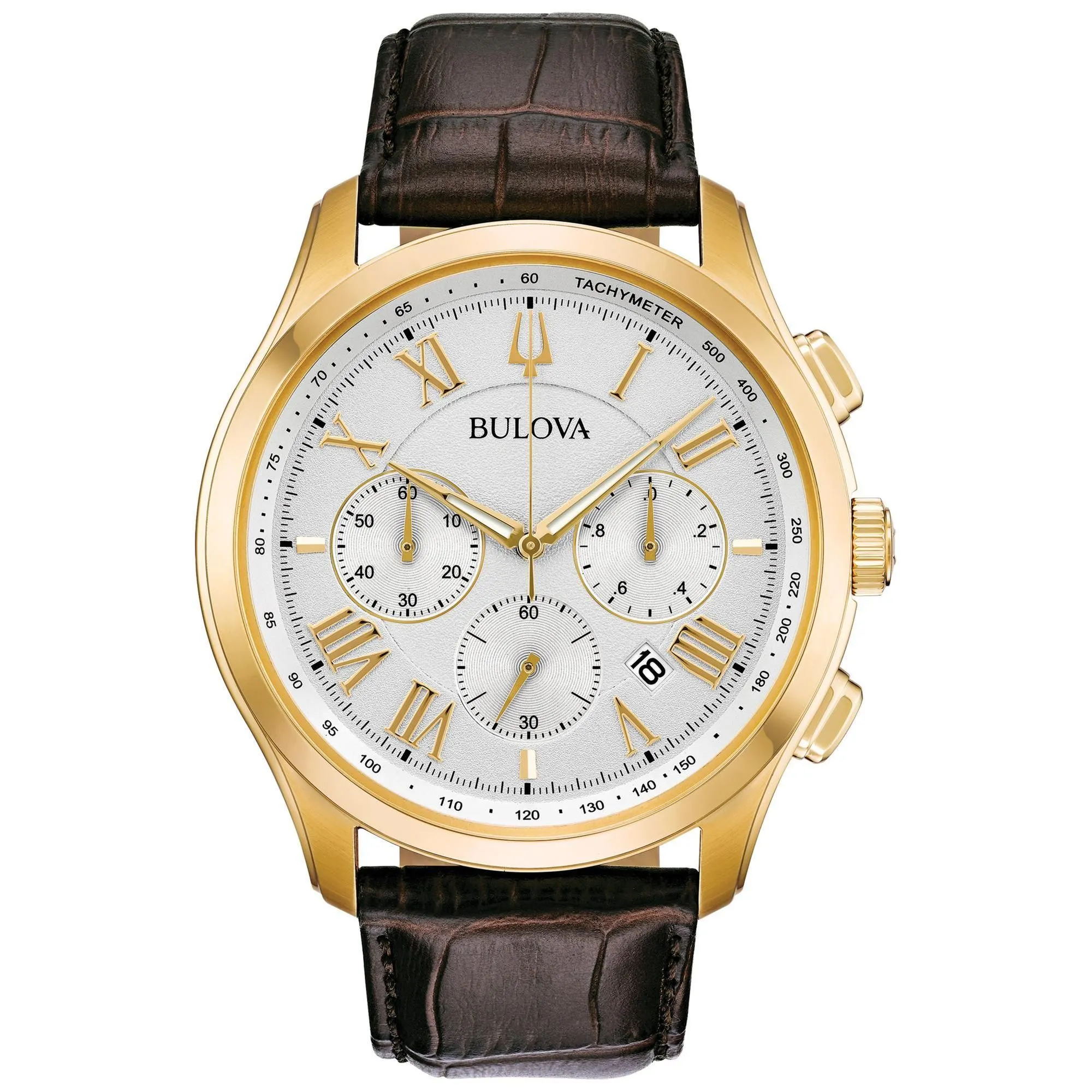 Bulova Men's Classic Wilton Brown Leather Strap Watch 97B169