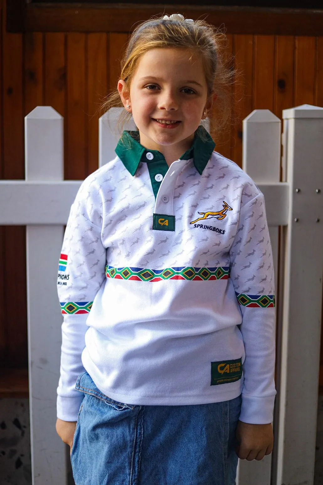 CA JNR Supporters Cotton Golfer L/Sleeve | White Amandla