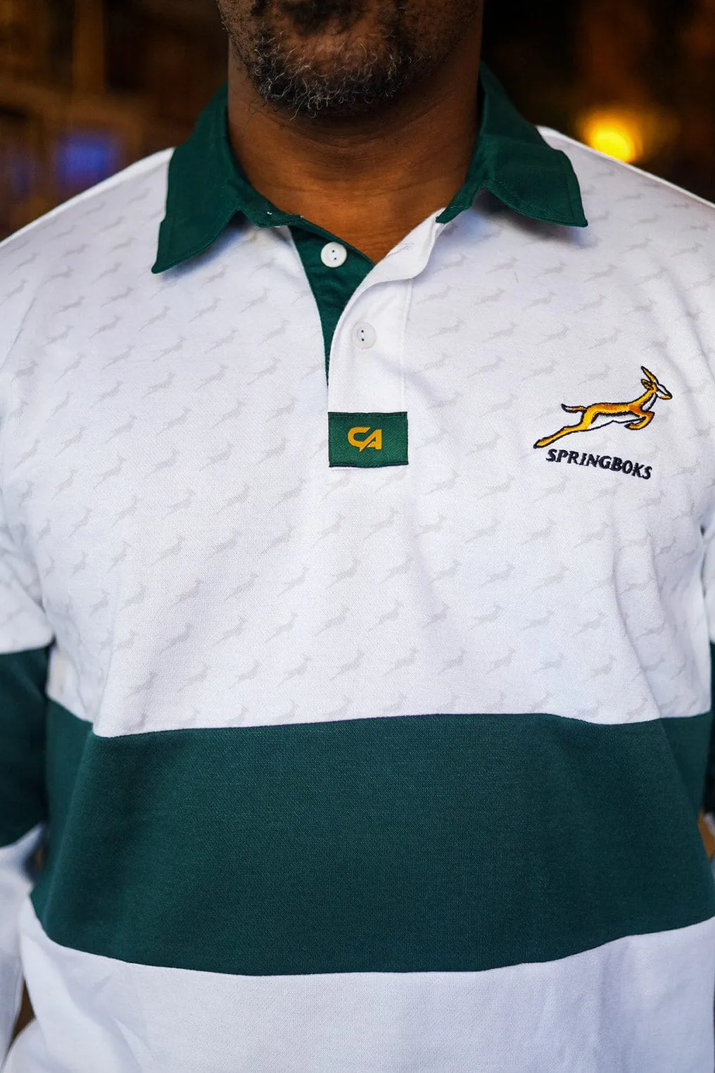 CA Supporters Cotton Golfer L/Sleeve | White Ubunye