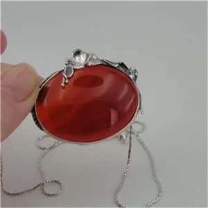 Carnelian Pendant 925 Sterling Silver Handmade Large Unique Hadar Designers (H)Y